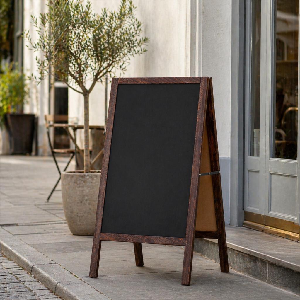 Panou Stradal Publicitar Cu Tabla De Scris din lemn, dimensiune 83x50cm - MAXY