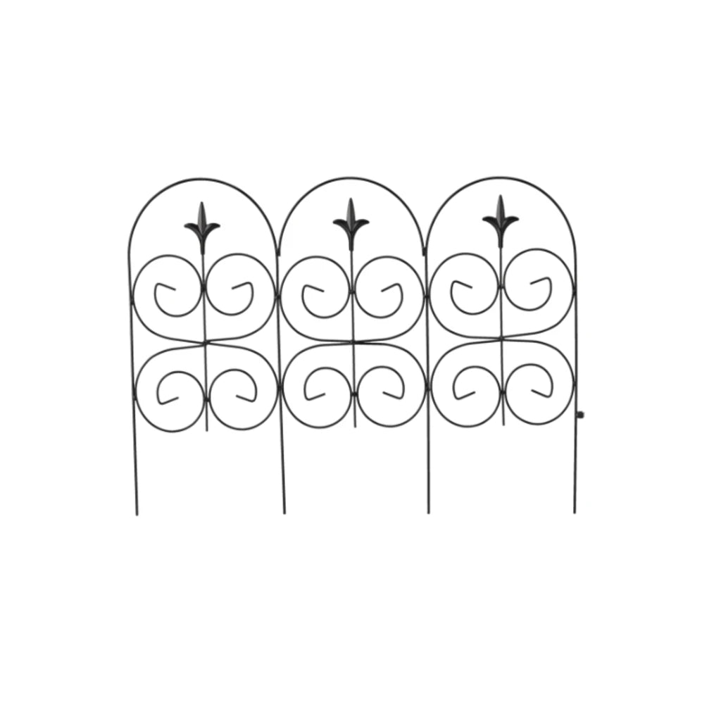 Set 4 Panouri Decorative Gard pentru Grădină 63x40 cm, Negru - MAXY
