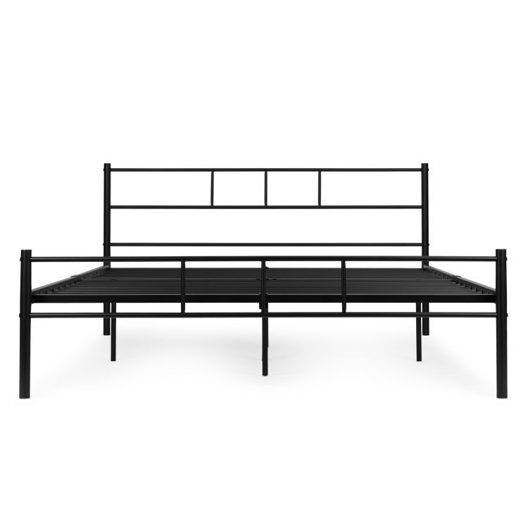 Cadru de Pat Metalic 140x200 cm, Negru - MAXY