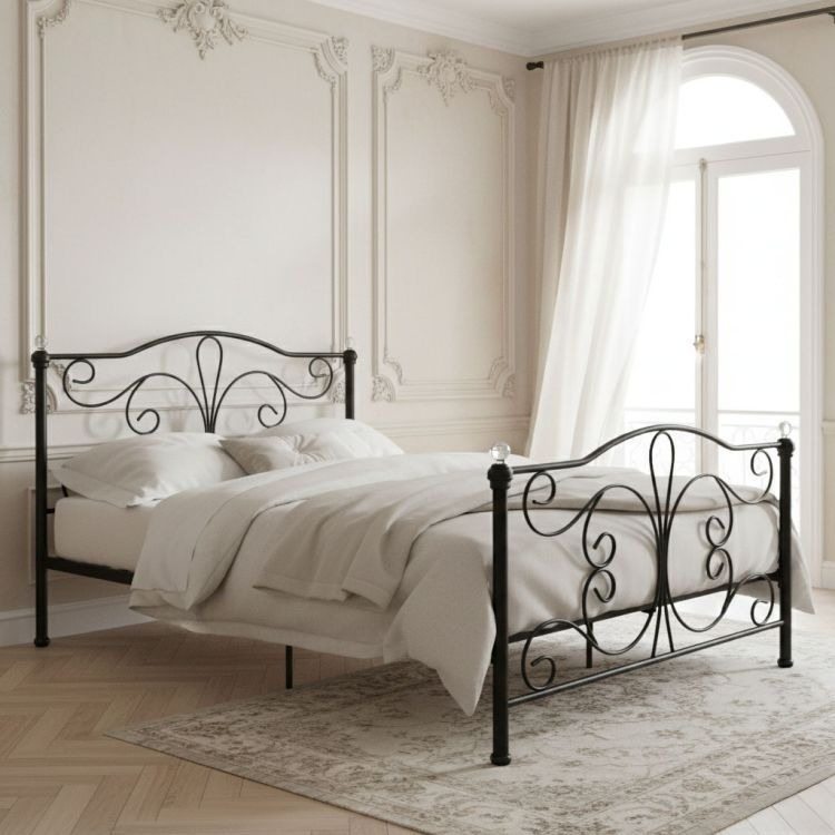 Cadru de Pat Dublu Elegant 160x200 cm Negru - MAXY