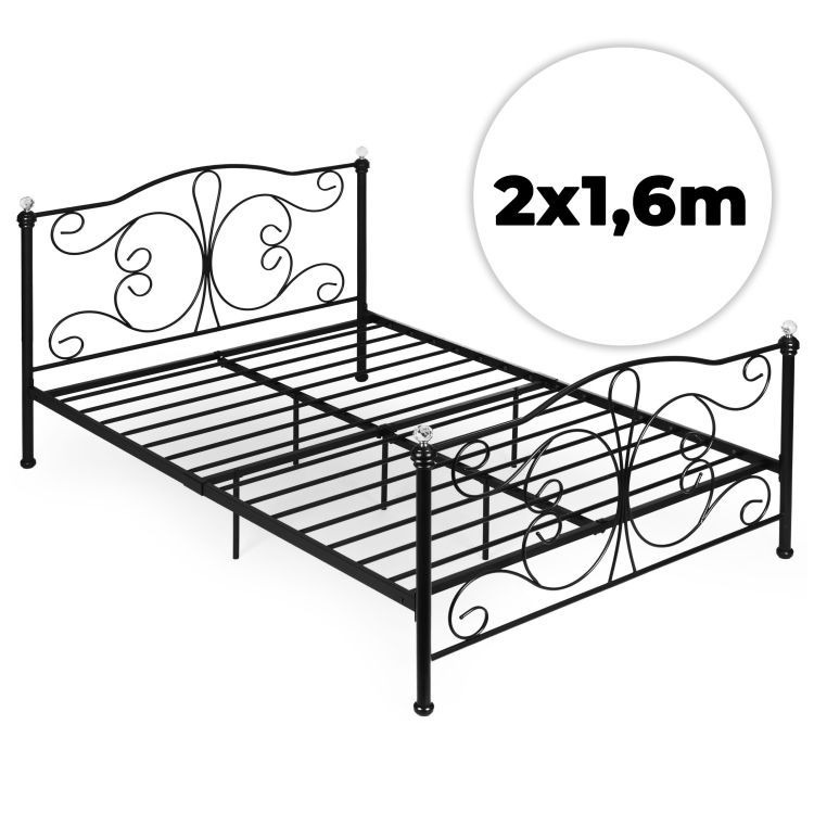 Cadru de Pat Dublu Elegant 160x200 cm Negru - MAXY