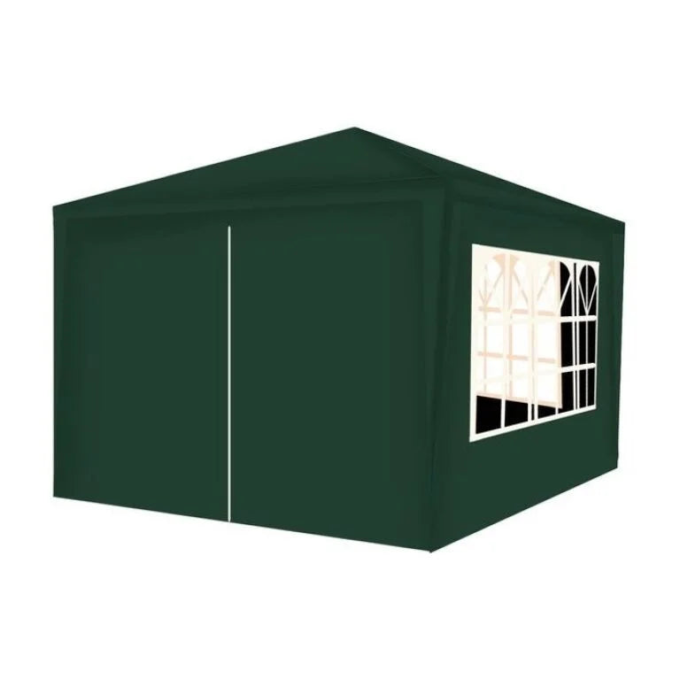 Pavilion de Grădină 3x3x2,5 m cu 4 Pereți Laterali, Verde Închis