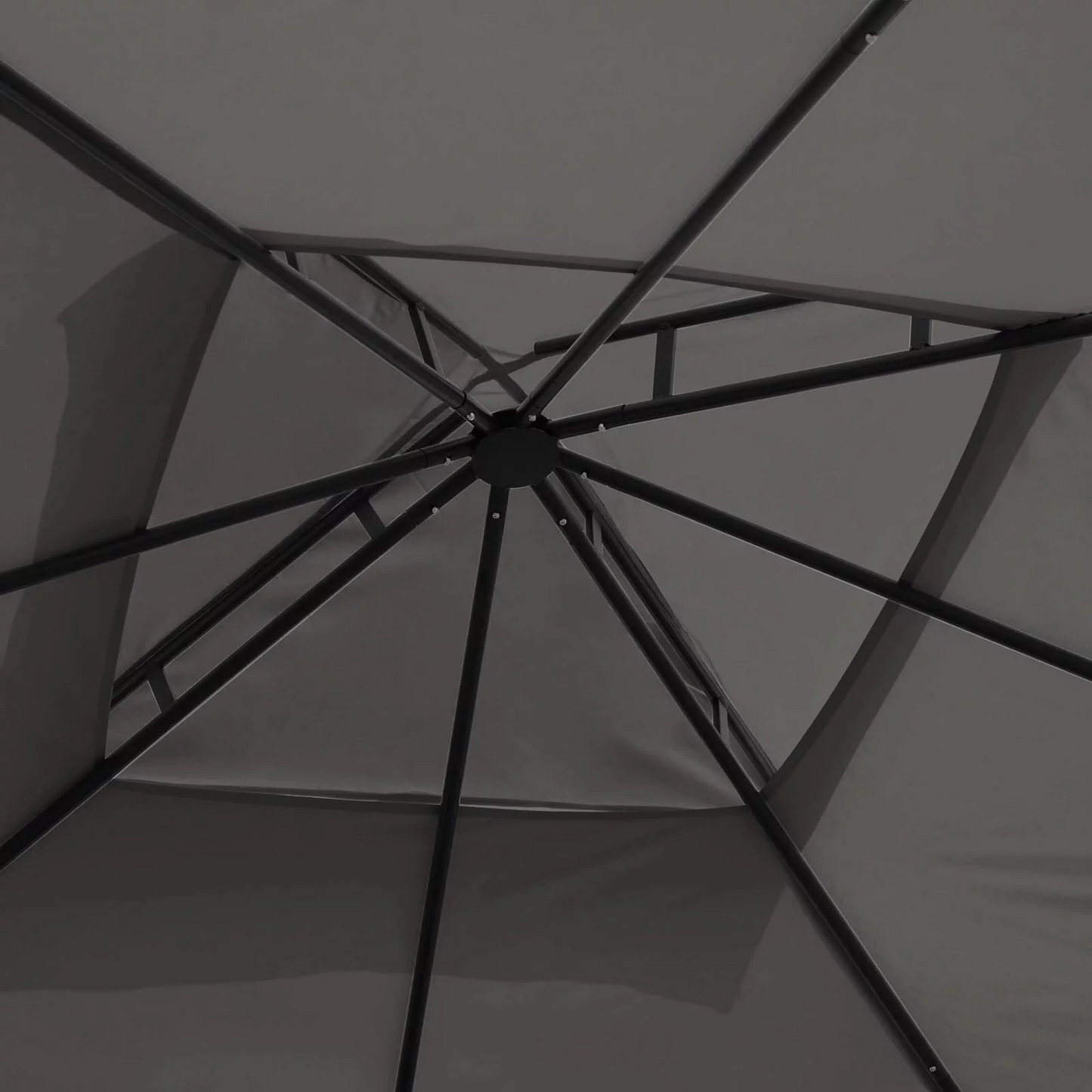 Pavilion de Grădină 3x3 m Gri cu Plasă Anti-Țânțari - MAXY
