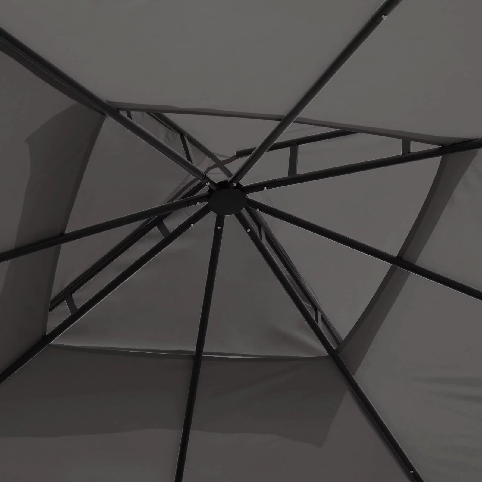Pavilion de Grădină 3x3 m Gri cu Plasă Anti-Țânțari - MAXY