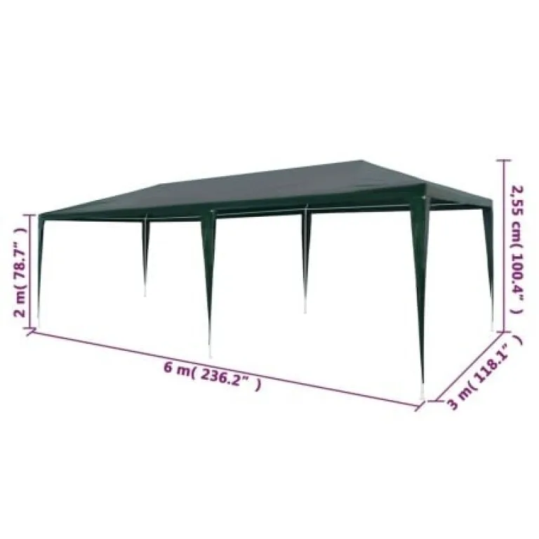 Pavilion de Grădină 3x6 m Verde - MAXY