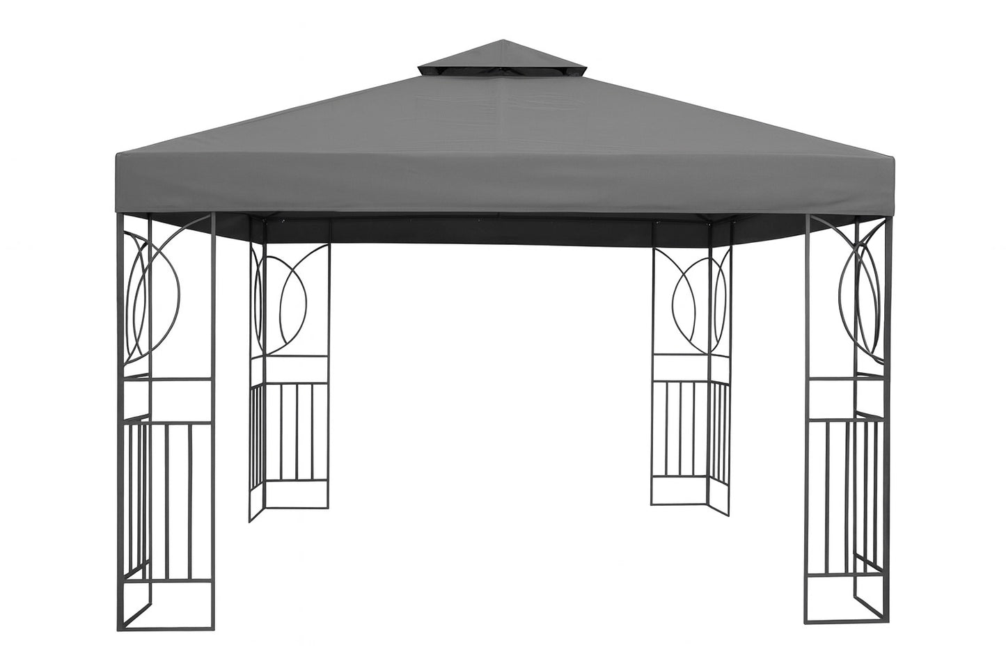Pavilion de Grădină 3x3 m Gri cu Plasă Anti-Țânțari - MAXY