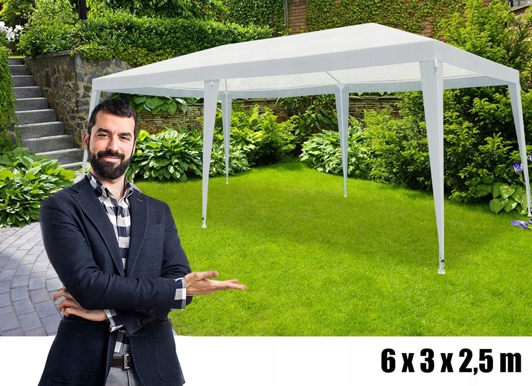 Pavilion de Grădină 3 x 6 m Alb