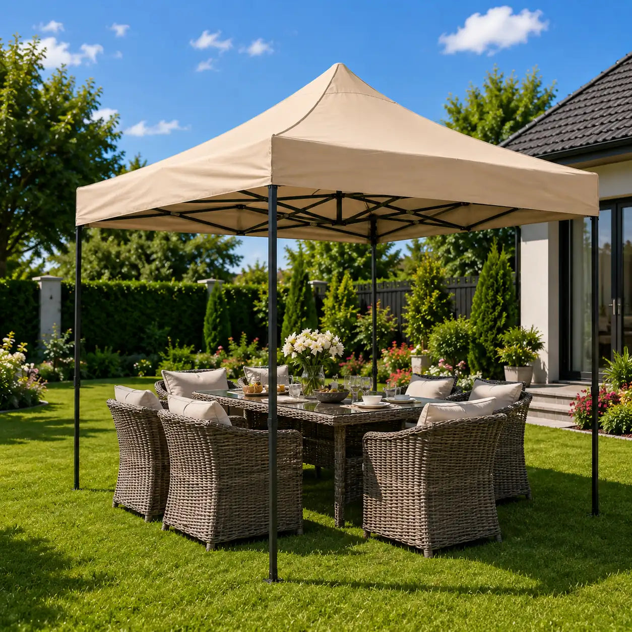Pavilion de Grădină Pliabil 3x3 m Bej MultiGarden - MAXY