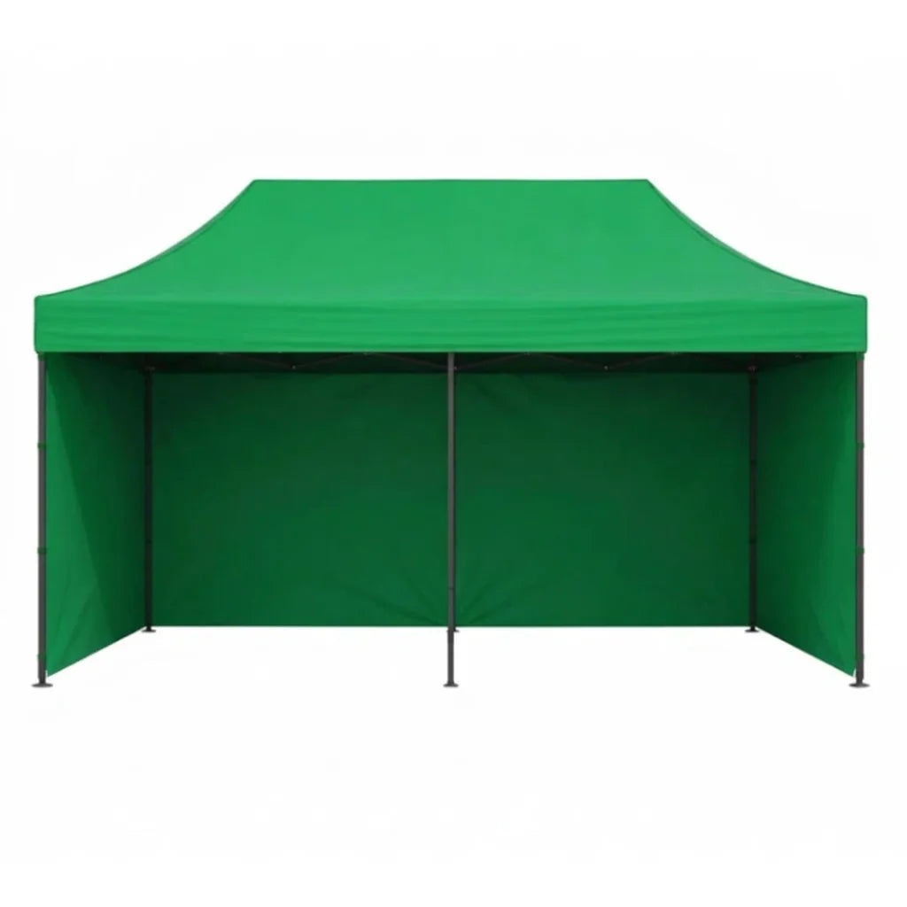 Pavilion de Grădină Pliabil 3x6 m Verde cu Pereți Laterali - MAXY
