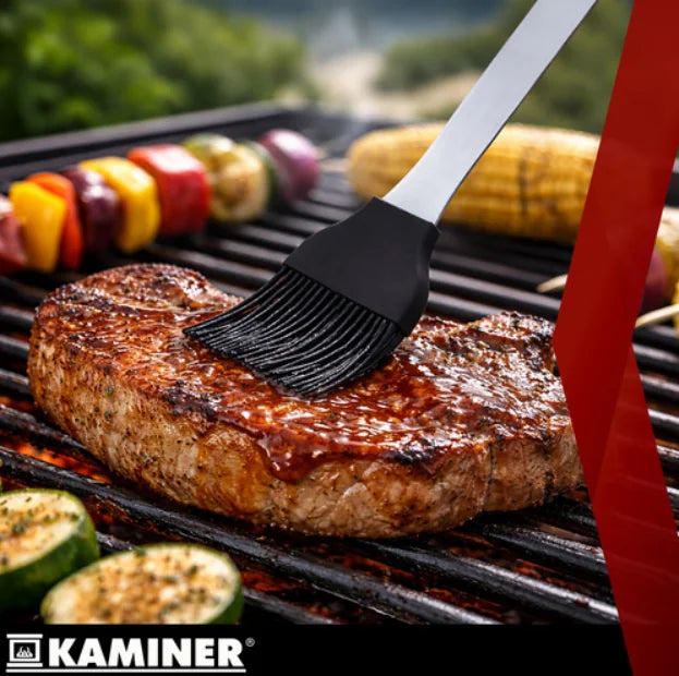 Ustensile Grătar din Oțel Inoxidabil, Set 26 Piese cu Etui, Aluminiu, Kaminer