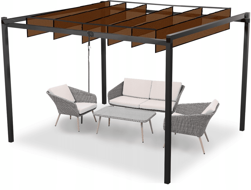 Pergola de Grădină 3x4 m cu Lamele Reglabile - MAXY