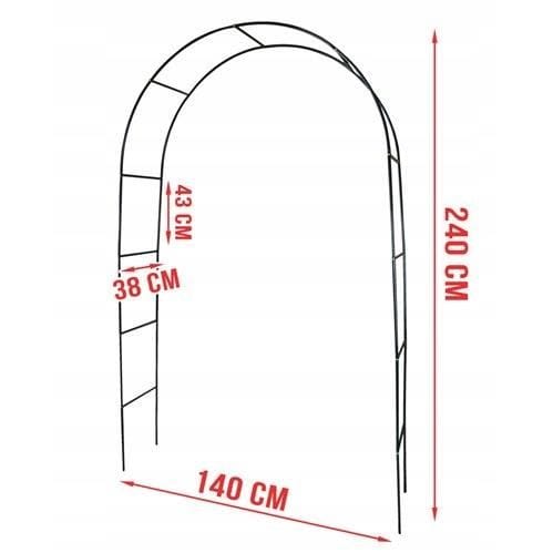 Arcada din Metal pentru Gradina –  140 x 38 x 240 cm, Pergola Flori