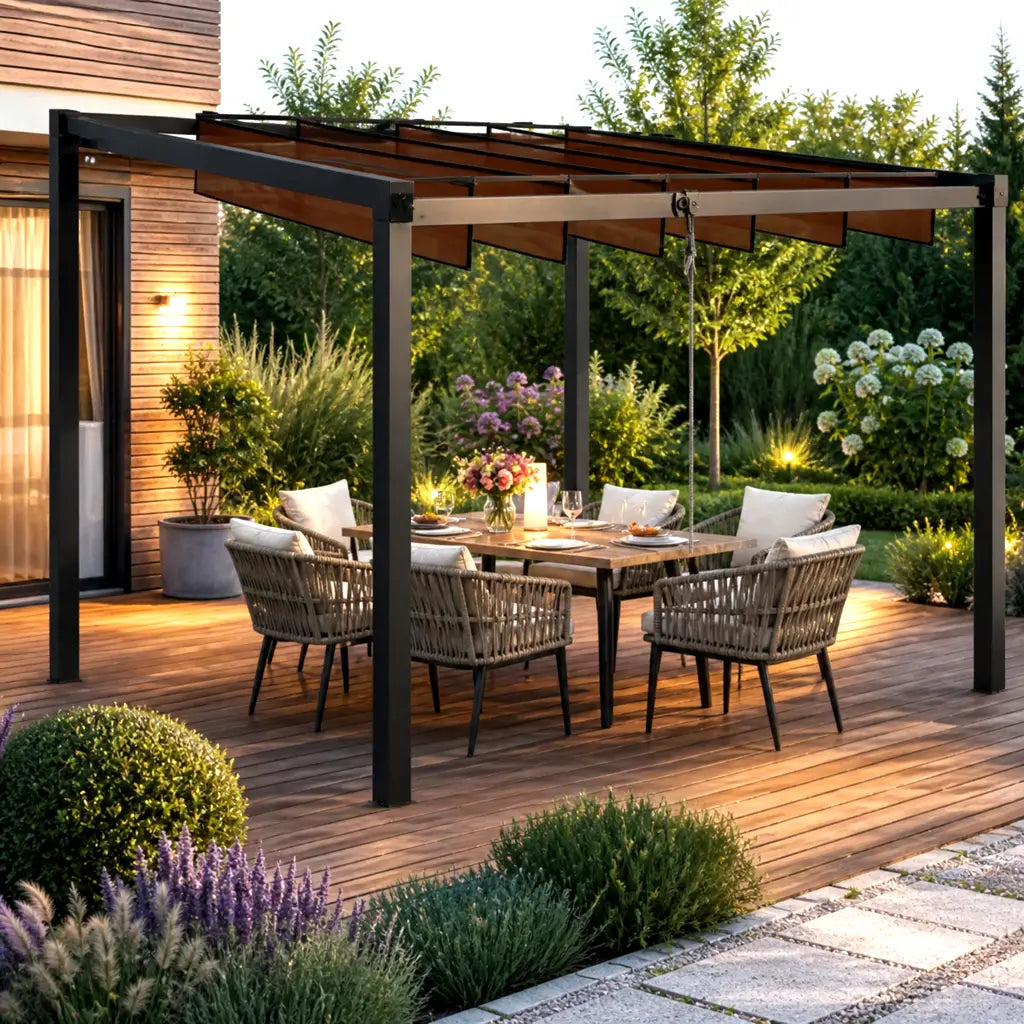 Pergola de Grădină 3x4 m cu Lamele Reglabile - MAXY