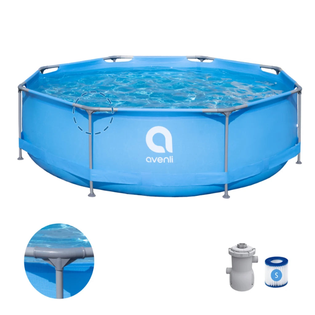Piscină rotundă cu cadru metalic și pompă de filtrare 305x76 cm - MAXY
