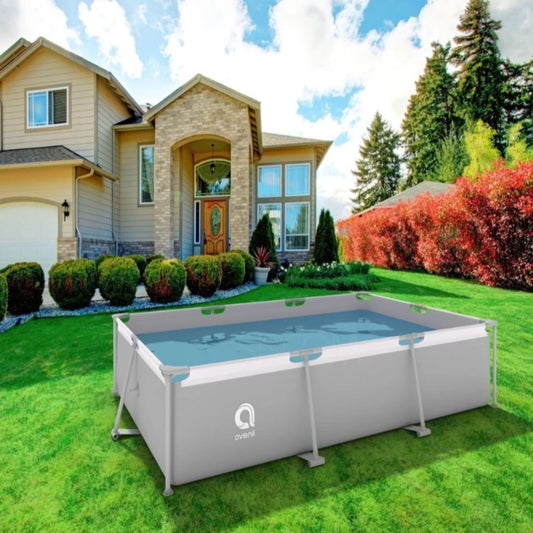 Piscină dreptunghiulară cu cadru metalic 300x207x65 cm gri - MAXY