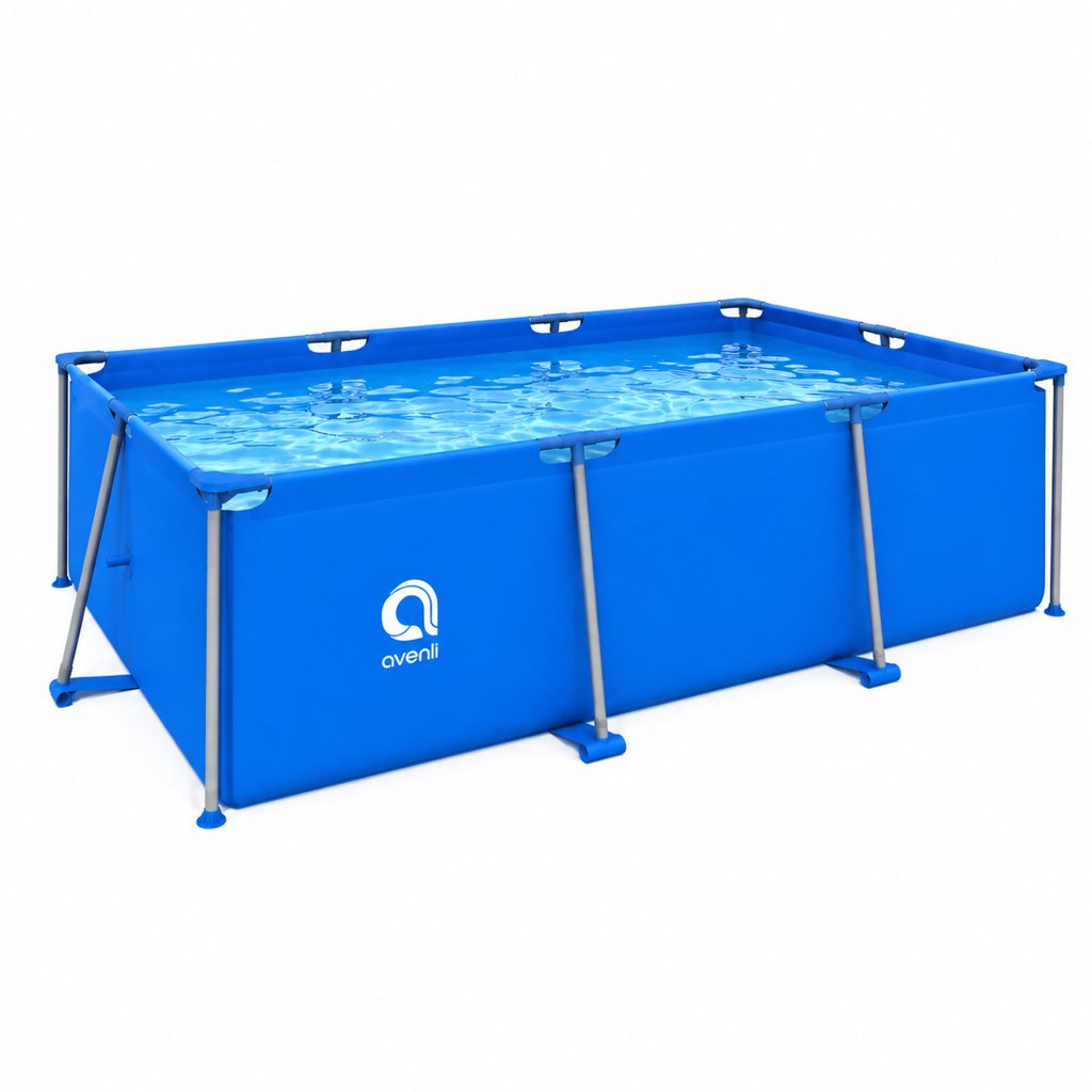 Piscina Dreptunghiulara 300x207x66 cm cu Cadru Metalic si Pompa de Filtrare Inclusa