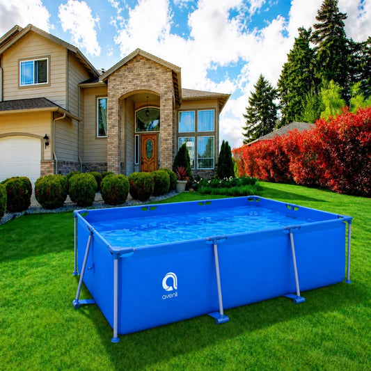 Piscină dreptunghiulară cu cadru metalic 300x207x66 cm – albastru - MAXY