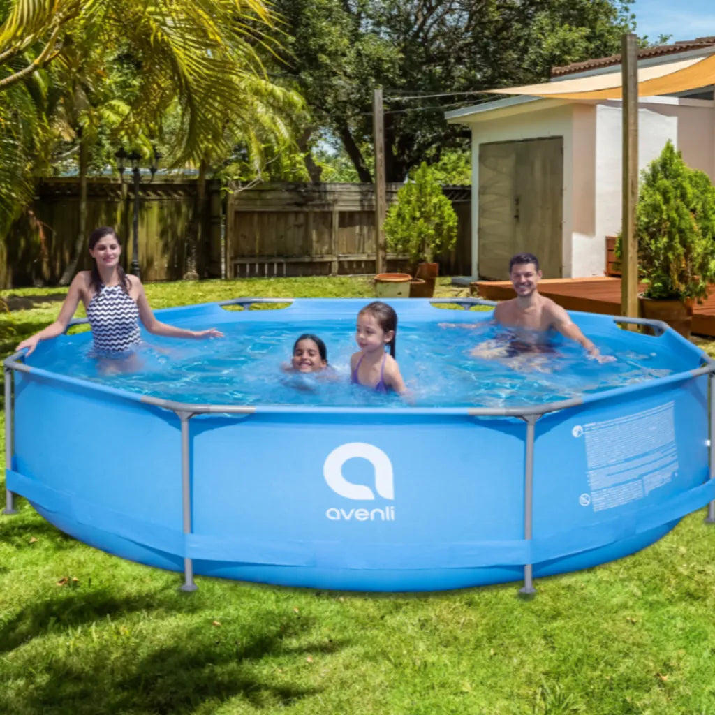 Piscina Rotunda Cu Cadru Metalic 305x305x76 cm Albastra - MAXY