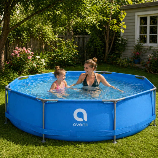 Piscina Rotunda Cu Cadru Metalic 305x305x76 cm Albastra - MAXY