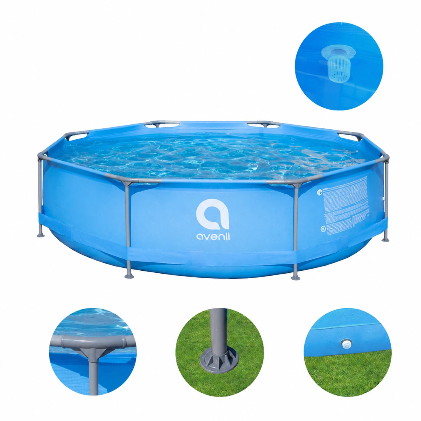 Piscină rotundă cu cadru metalic și pompă de filtrare 305x76 cm - MAXY