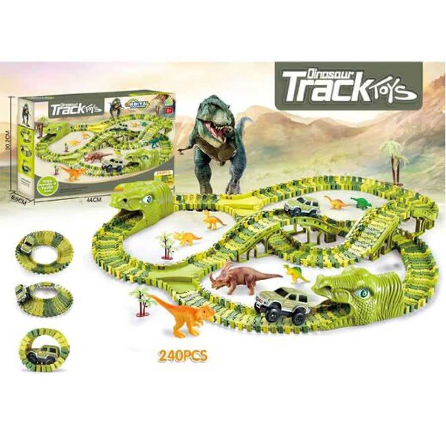 Pista De Curse Cu Dinozauri XXXL, 240 Piese - MAXY