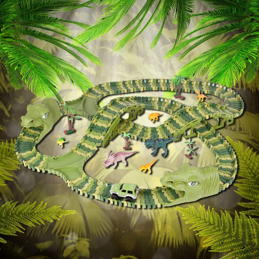 Pista De Curse Cu Dinozauri XXXL, 240 Piese - MAXY