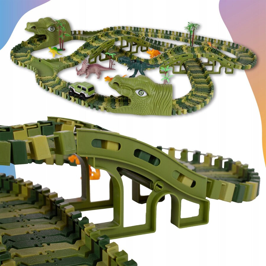 Pista De Curse Cu Dinozauri XXXL, 240 Piese - MAXY