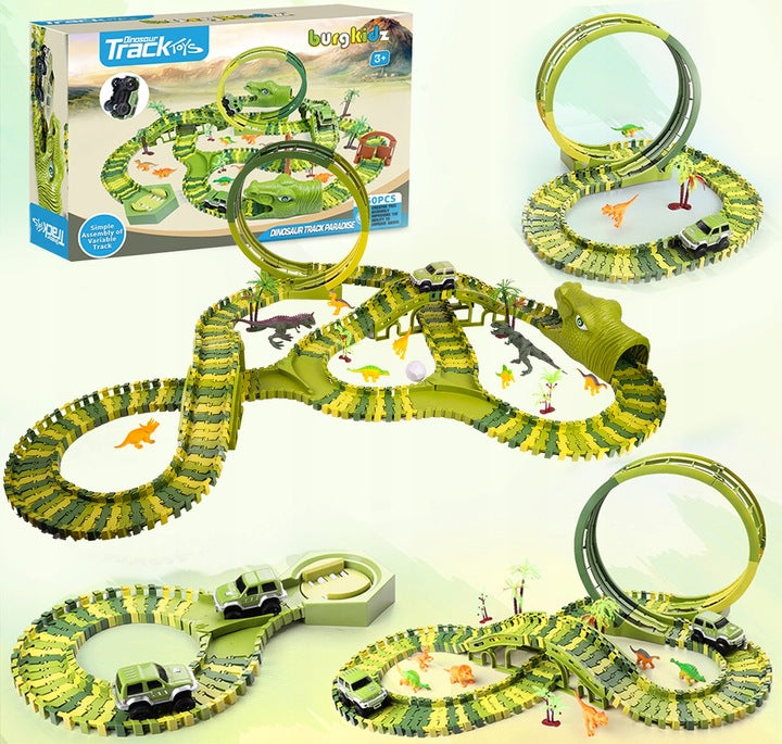 Pista De Curse Dinozaur Park Cu 260 Elemente, Masina Off-Road, 3 Ani+ - MAXY