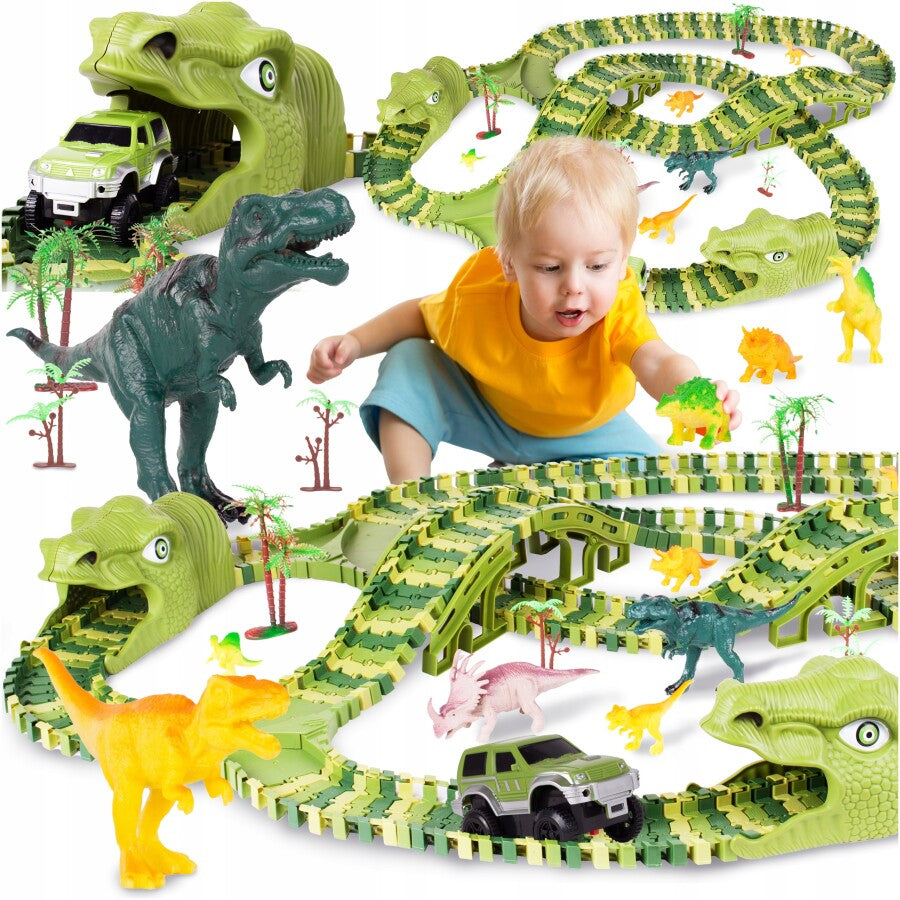 Pista De Curse Cu Dinozauri XXXL, 240 Piese - MAXY