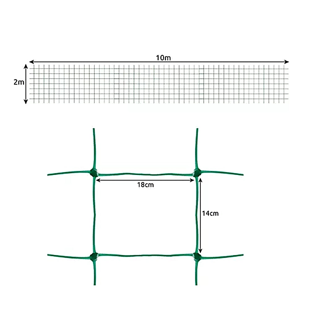 Plasa de sustinere Pentru Legume,Dimensiune 2 x 10m, Culoare Verde - MAXY