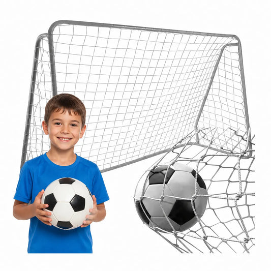 Plasă pentru Poartă de Fotbal 213 x 150 x 90 cm, HDPE Rezistent, Albă - MAXY
