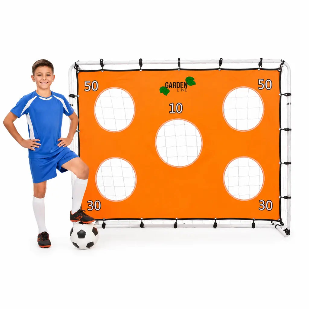 Poartă de Fotbal din Oțel cu Ținte pentru Antrenament, 213 x 75 x 152 cm - MAXY