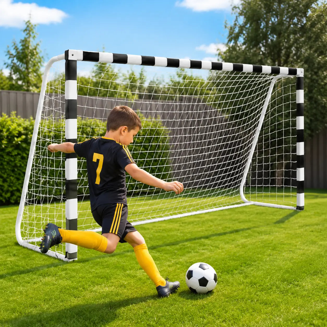 Poartă de Fotbal pentru Copii 300 x 200 x 90 cm cu Plasă Rezistentă
