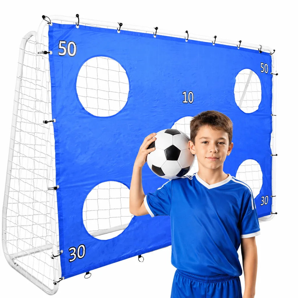 Poartă de Fotbal cu Plasă și Țintă pentru Antrenament 240 x 170 x 85 cm