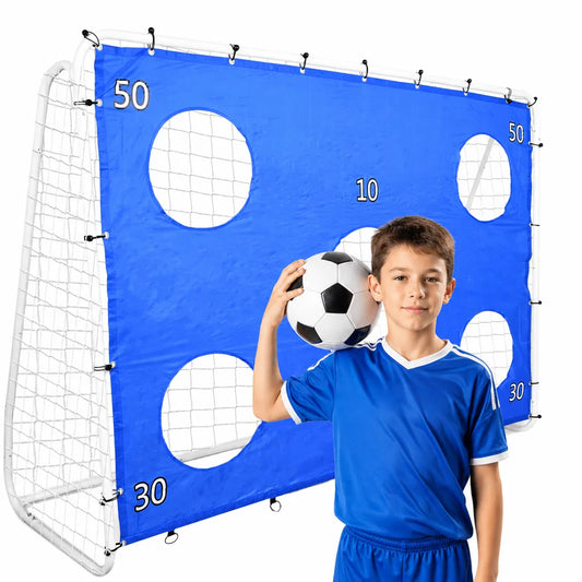 Poartă de Fotbal cu Plasă și Țintă pentru Antrenament 240 x 170 x 85 cm