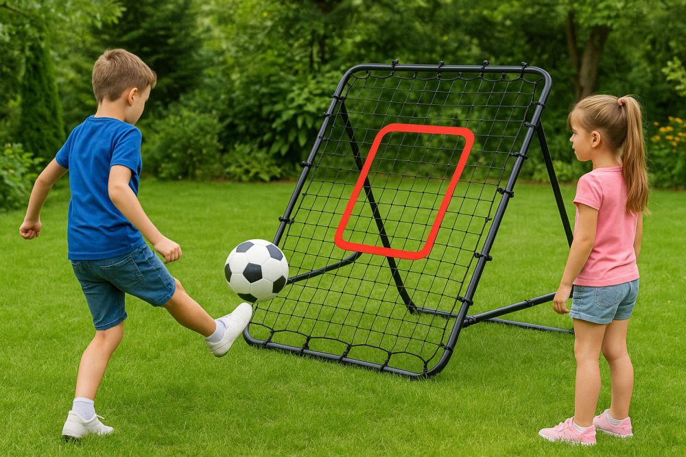 Poarta rebounder fotbal 100x100 cm cu unghi reglabil - MAXY