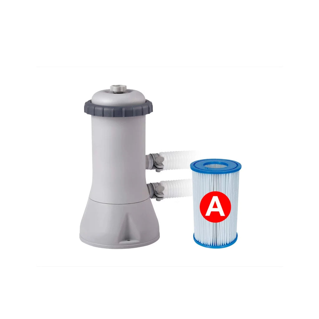 Piscina Rotunda Cu Cadru Metalic Si Pompa Filtrare 457x457x107 cm Gri - MAXY