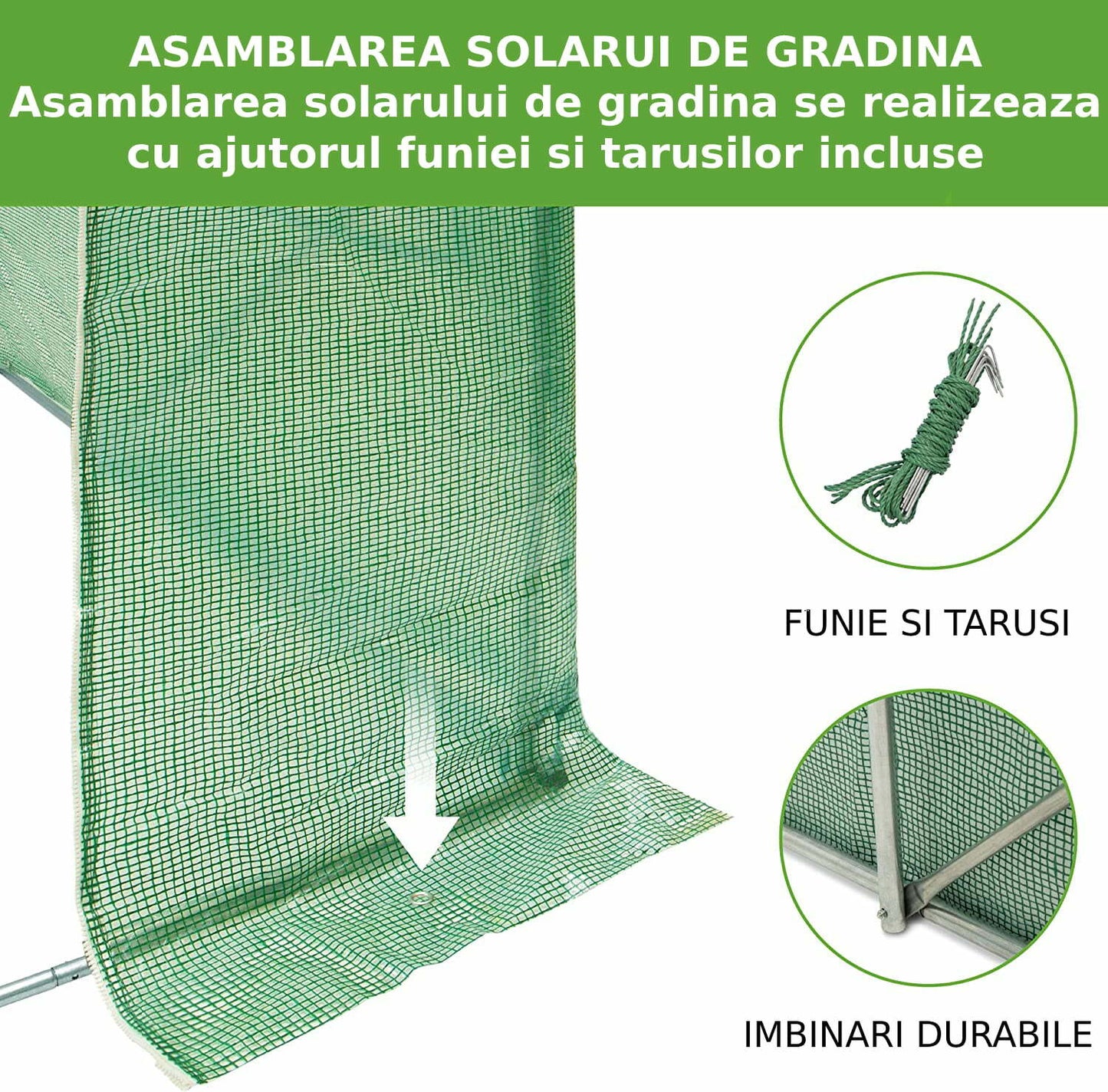 Sera gradina  4 x 2.5 x 2m pentru plante si legume solar 3F