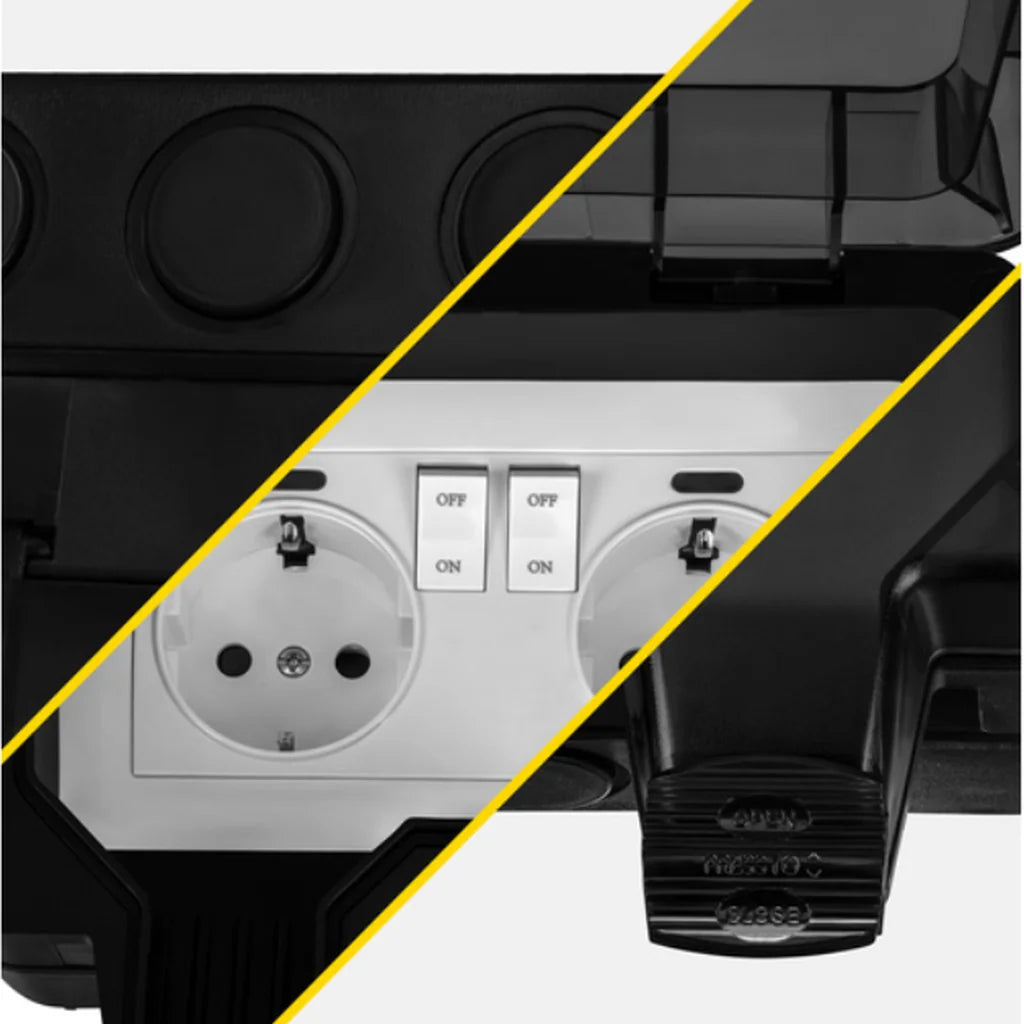 Priză Dublă Exterior Impermeabilă IP66, 16A