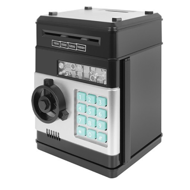 Pușculiță Electronică Tip Seif pentru Copii cu Cod PIN, Sunete și Lumini - MAXY