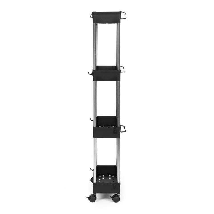 Raft de Depozitare Mobil cu 4 Polițe, Organizator Îngust 85x12,5x38,5cm - MAXY