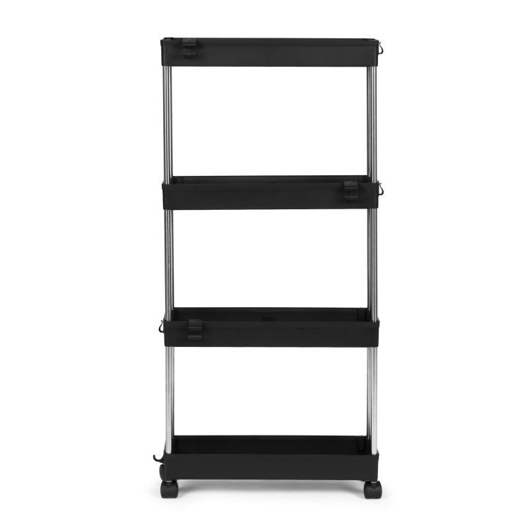 Raft de Depozitare Mobil cu 4 Polițe, Organizator Îngust 85x12,5x38,5cm - MAXY