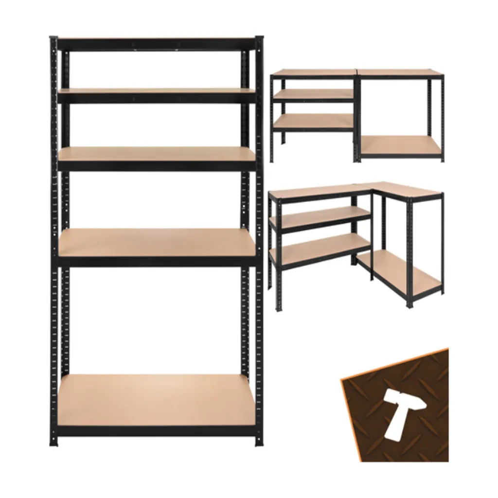 Raft Metalic Pentru Depozitare Cu 5 Polițe, 180 x 90 x 40 cm - MAXY