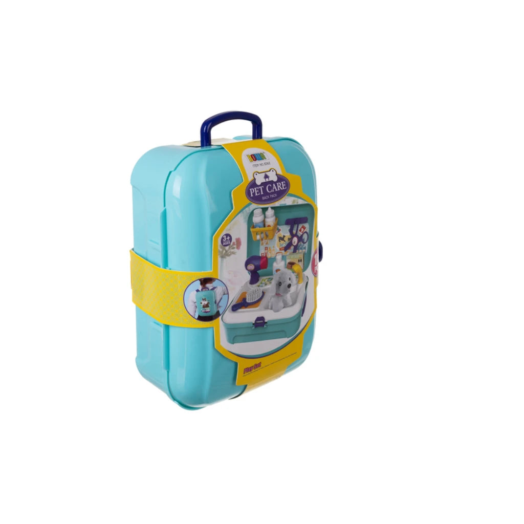 Trusă Toaletaj Canin pentru Copii, Cățeluș din Pluș, Accesorii de Îngrijire, Rucsac 24x18x8 cm