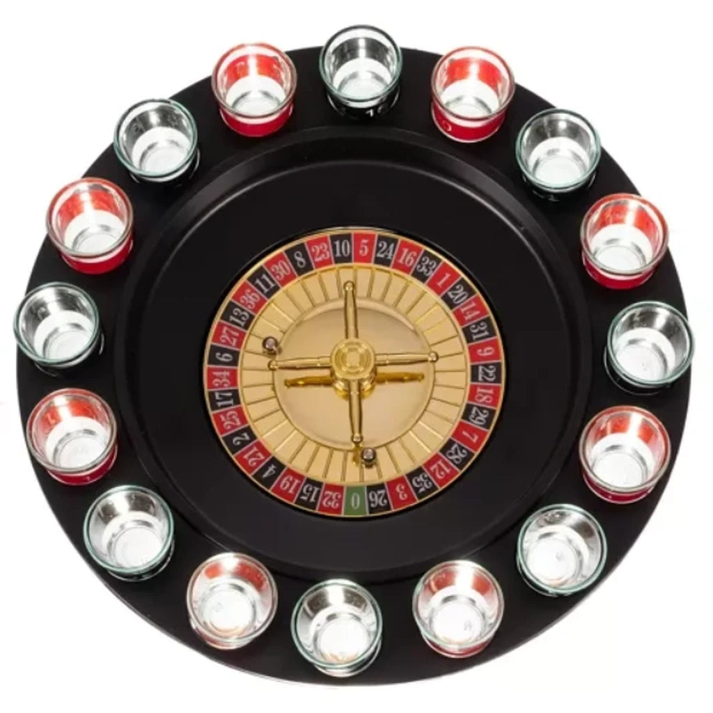 Joc Ruleta Cu 16 Pahare De Shot, 2 Bile Metalice, Joc Pentru Petreceri