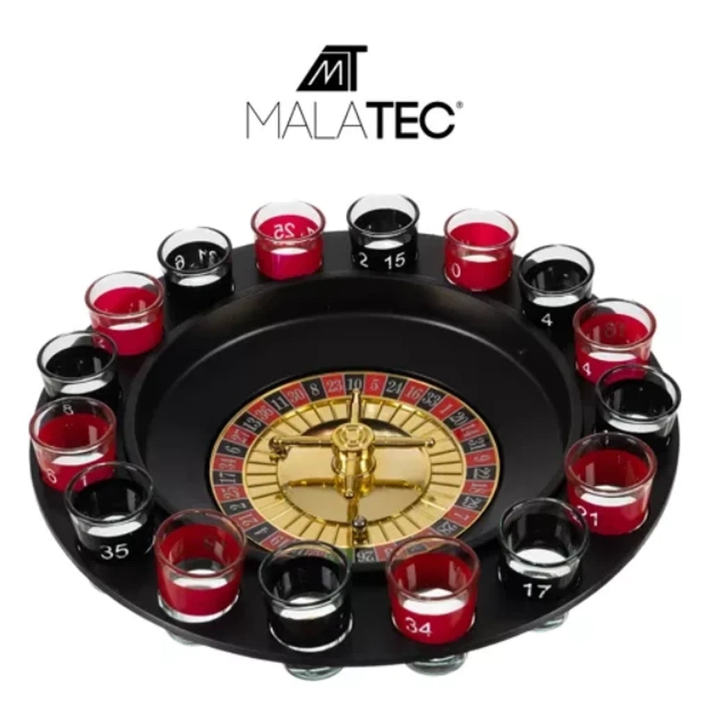 Joc Ruleta Cu 16 Pahare De Shot, 2 Bile Metalice, Joc Pentru Petreceri