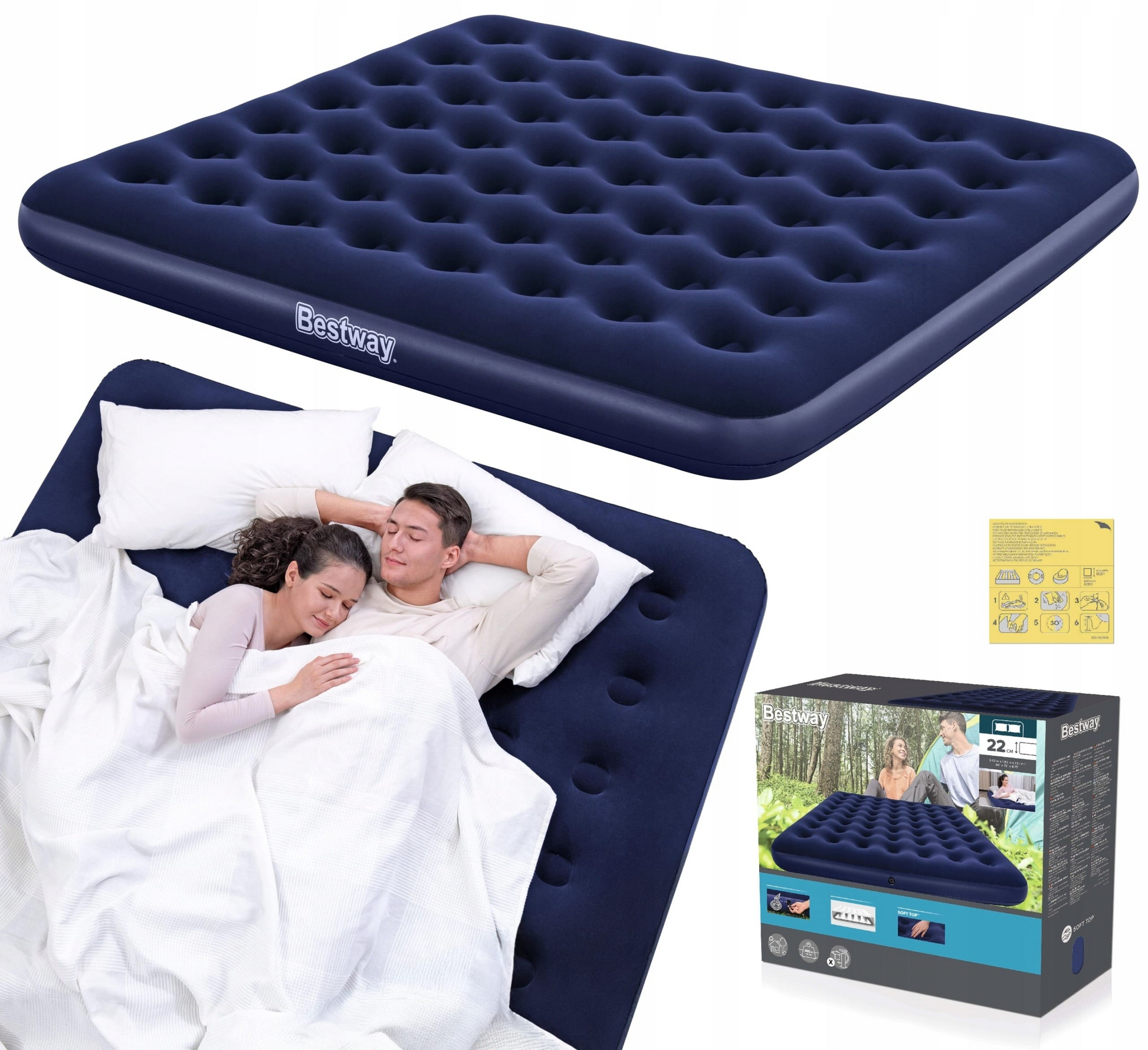 Saltea Gonflabilă Bestway 203 x 183 x 22 cm - MAXY