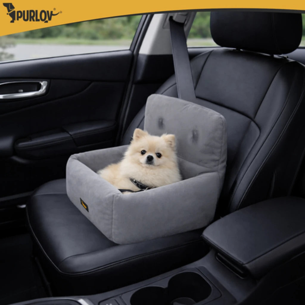 Scaun Auto pentru Câini și Pisici PURLOV, Mărimea S, Gri, până la 2,5 kg
