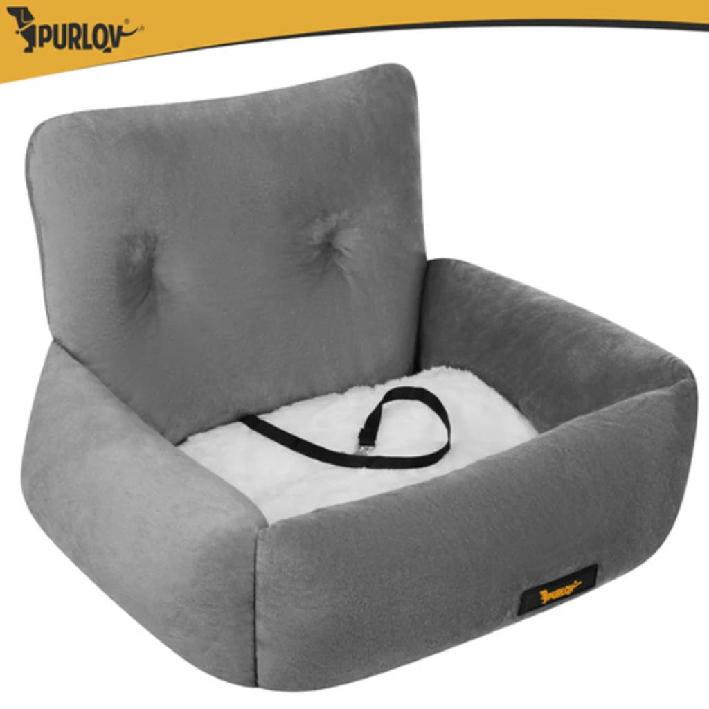 Scaun Auto pentru Câini și Pisici PURLOV, Mărimea S, Gri, până la 2,5 kg