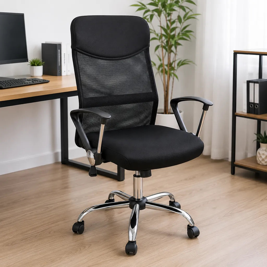 Scaun de Birou Directorial Ergonomic Mesh, Reglabil pe Înălțime, Negru - MAXY
